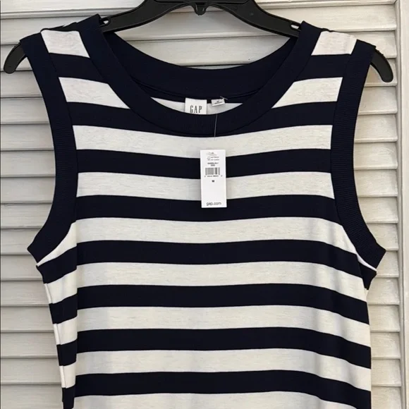NWT Gap Striped Navy and White Sleeveless Dress - Picture 5 of 5